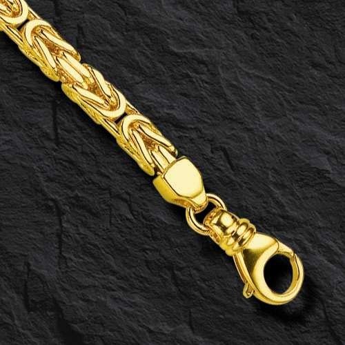 14k Yellow Gold 26″ Solid Byzantine Square Super 6.7mm 200 Grams Chain/Necklace