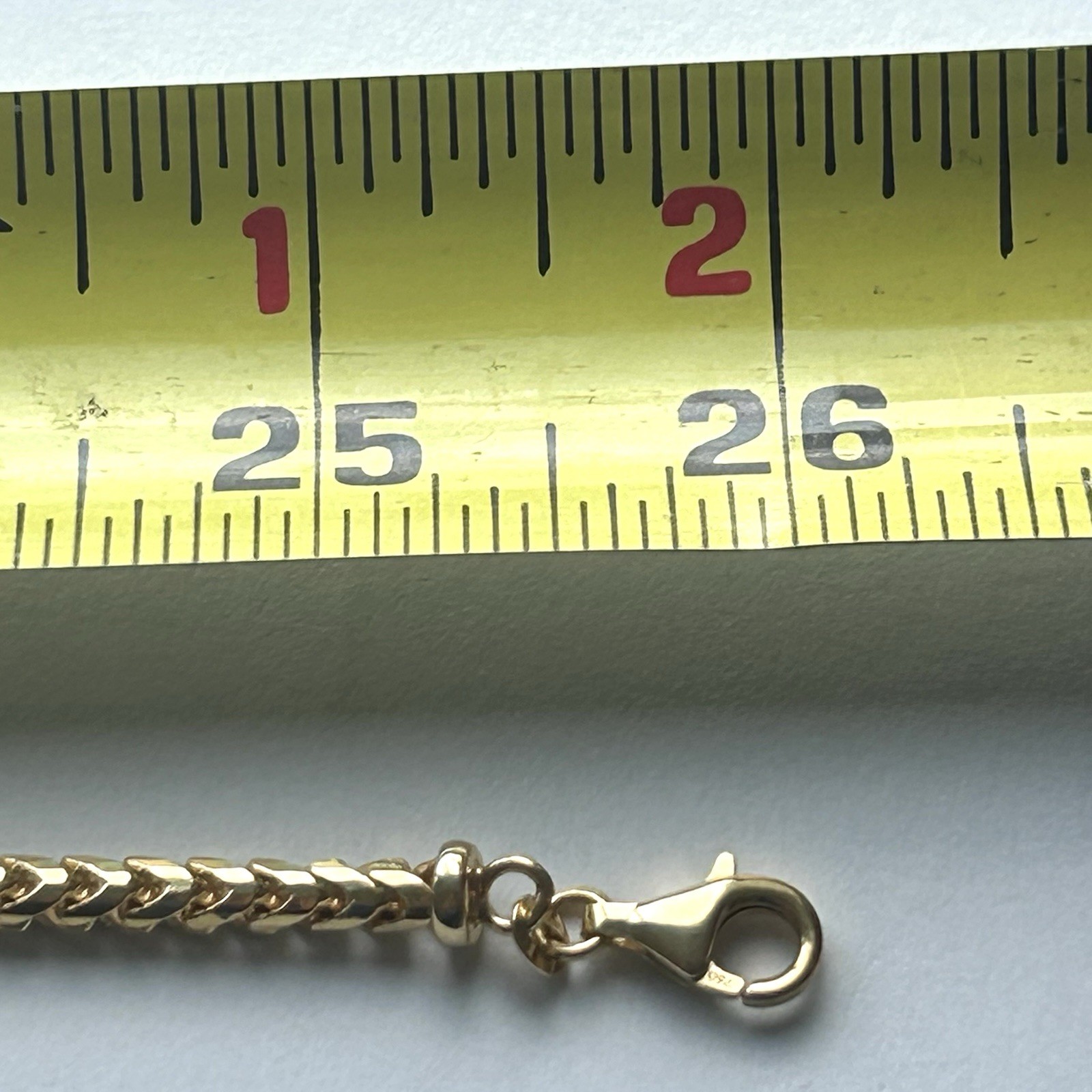 18k Yellow Gold 26″ Solid Mens Franco Curb Box Link 4 mm 68grams Chain Necklace