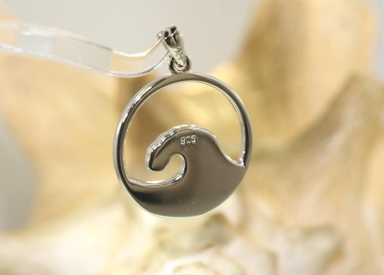 23.5MM RHODIUM 925 SILVER INLAID OPAL HAWAIIAN CRESTING OCEAN WAVE PENDANT #2