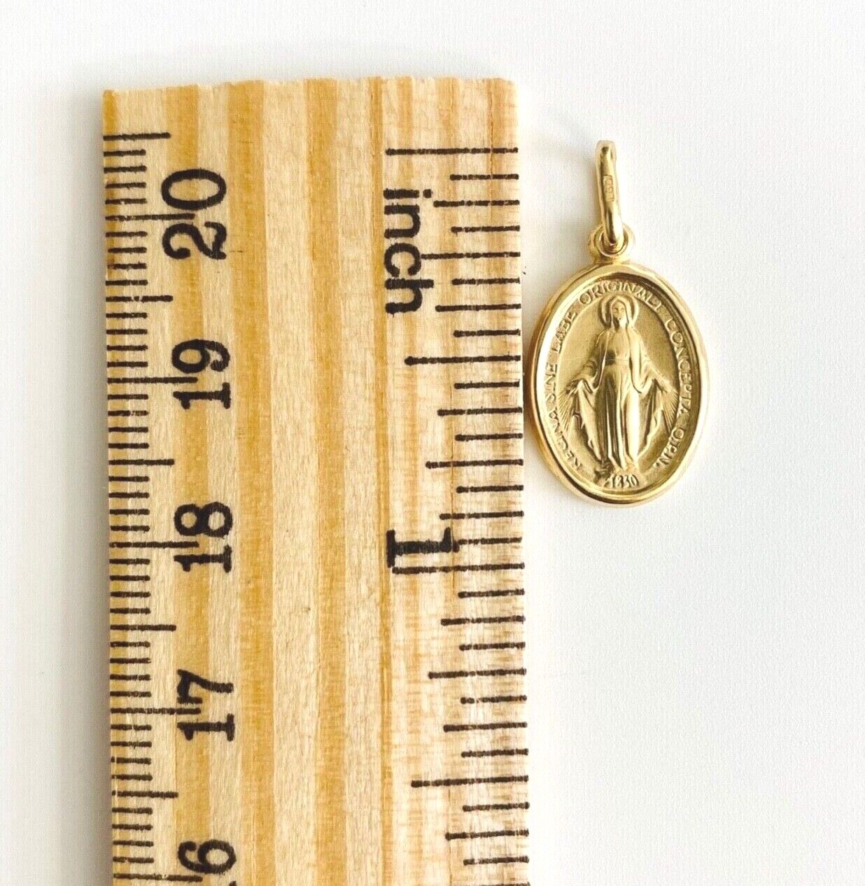 14K GOLD MIRACULOUS VIRGIN MARY MEDAL, 14K REAL GOLD MIRACULOUS PENDANT- 14KM