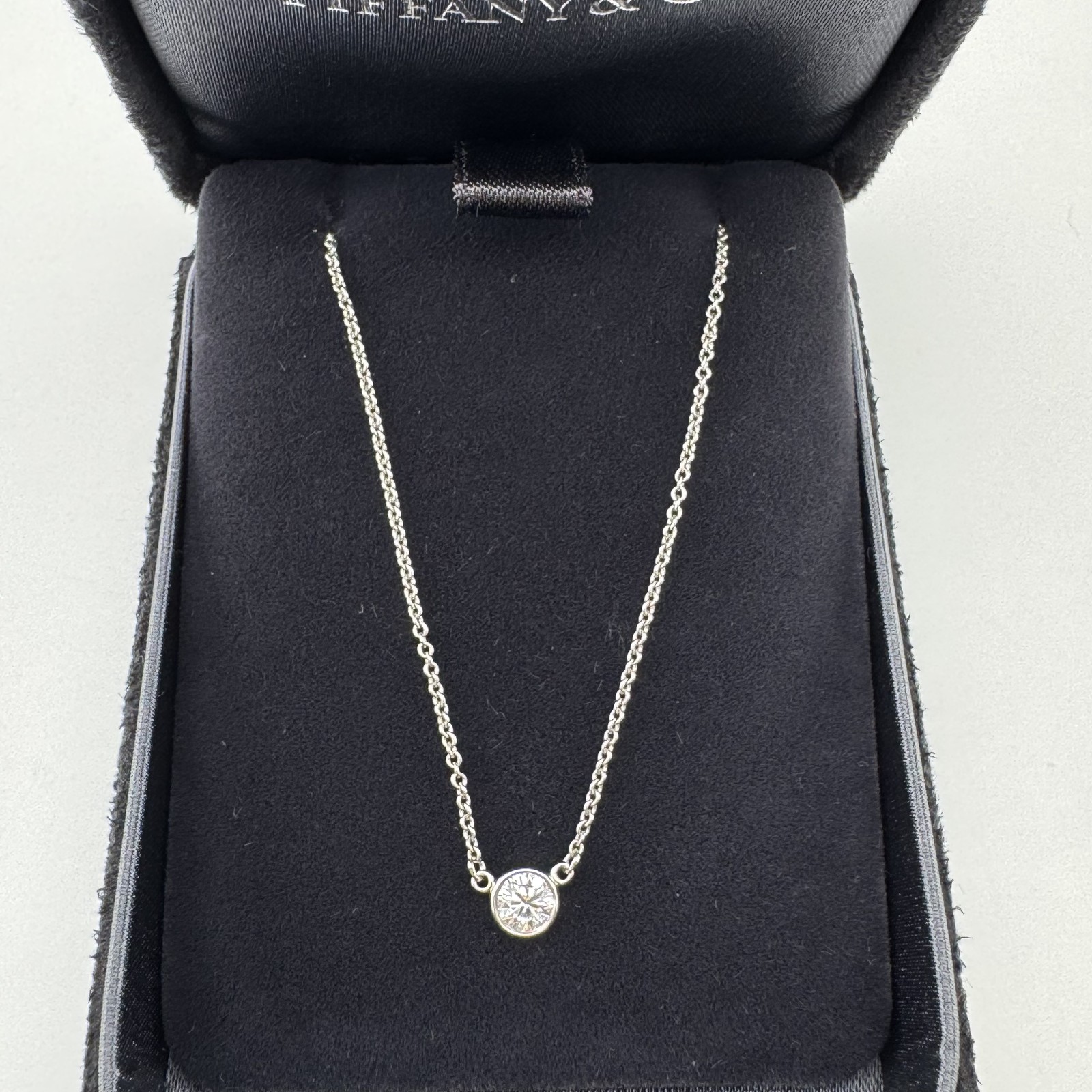 Tiffany&Co Elsa Peretti Solitaire Diamond Necklace 950 Platinum (35008314)
