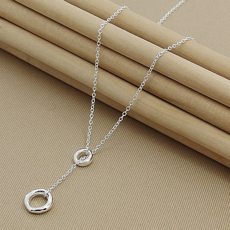 Silver plated circle string circle necklace Korean version hot selling chain