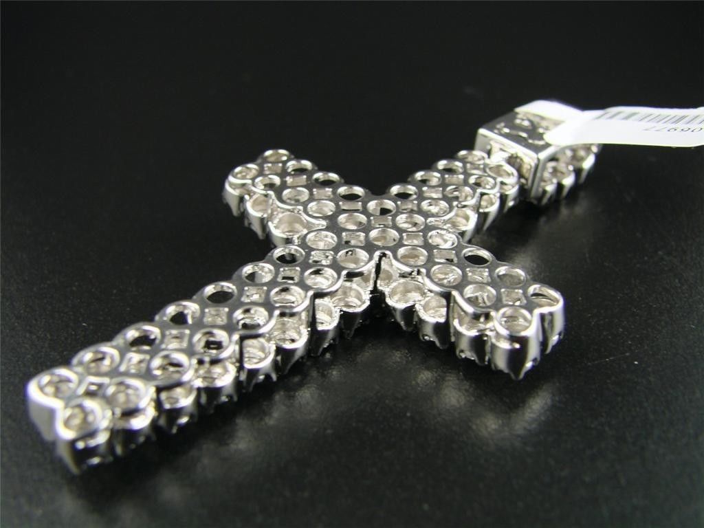 Men’s Rosary Chain and Cross in Natural Diamonds 3.50 CT 34 Inches
