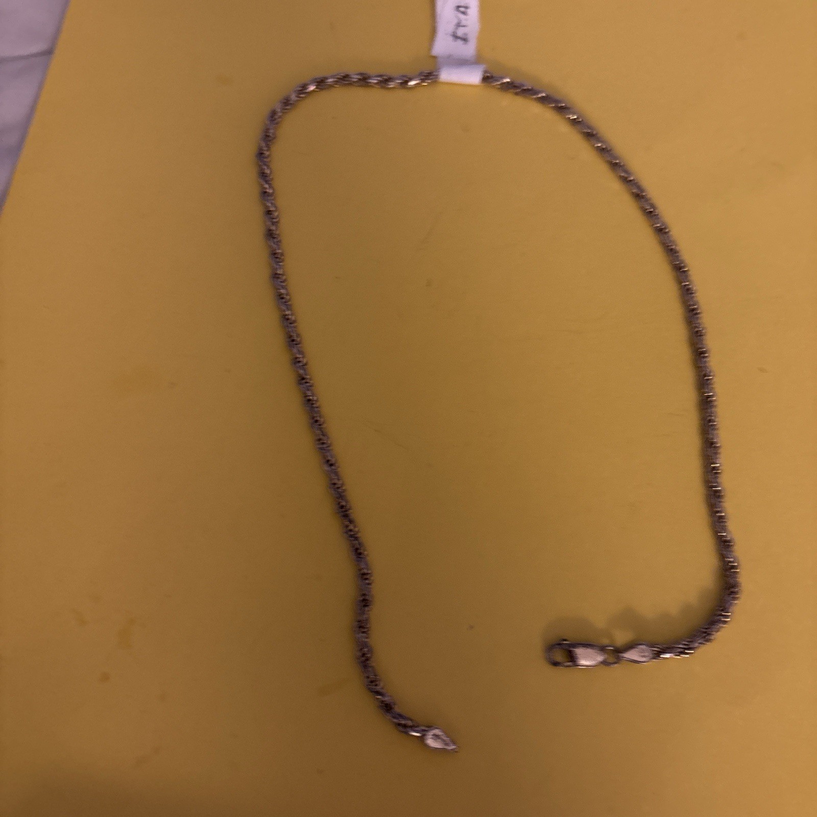Solid 10K Gold Rope Chain Necklace 18″ 2.14g 2mm Genuine Diamond Cut Men Women