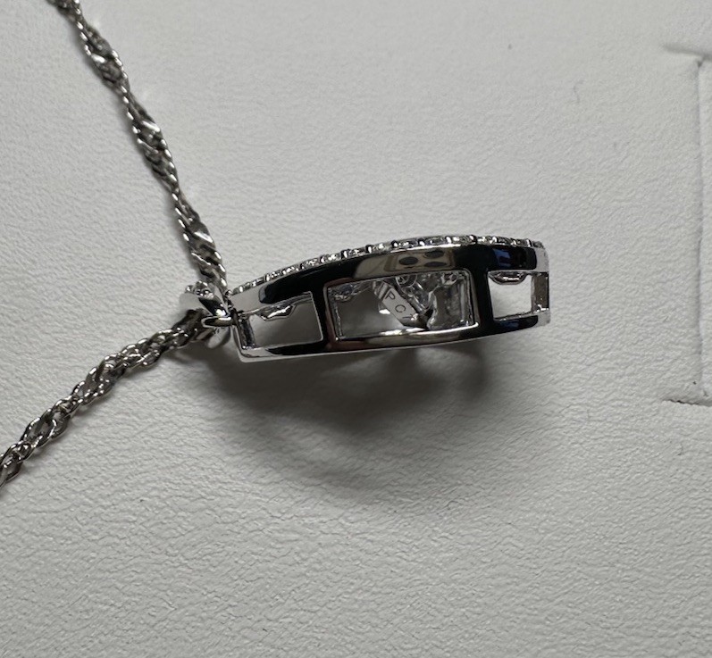 New lab-created Blue and White Sapphire Pendant Dancing Stone Sterling Silver
