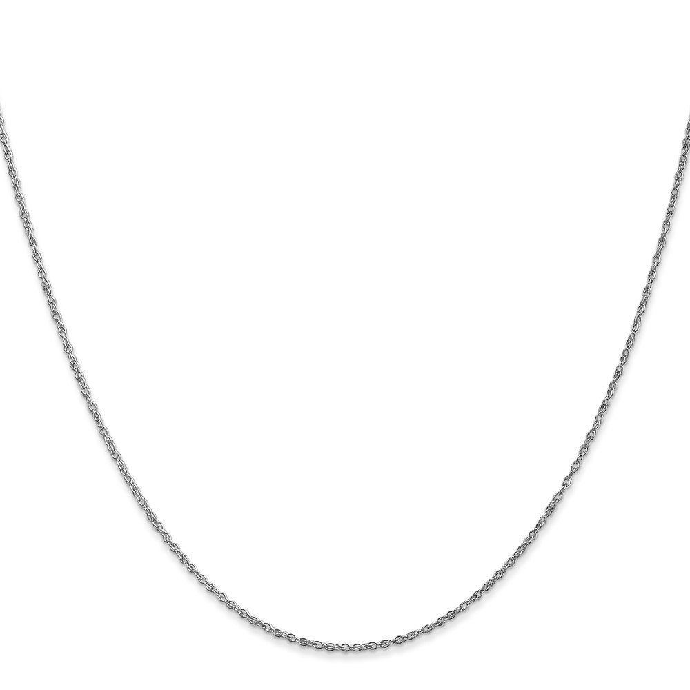 10k White Gold .8mm Lite-Baby Rope Chain Necklace 24″