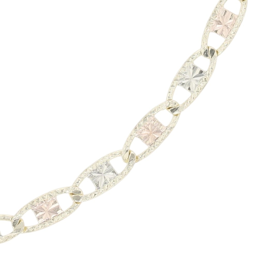 1.9mm Diamond-Cut Anchor Chain 23.5″ Necklace 10k Multi-Tone Gold 2.97 Grams