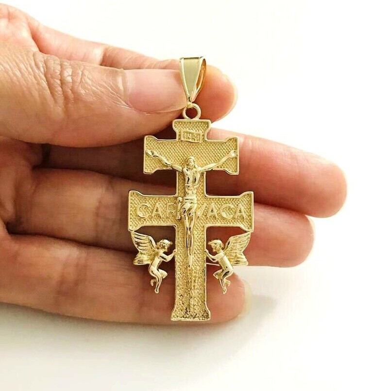 18K GOLD FILLED CARAVACA CROSS PENDANT / GOLD FILLED DIJE DE CARAVACA CRUZ – P94