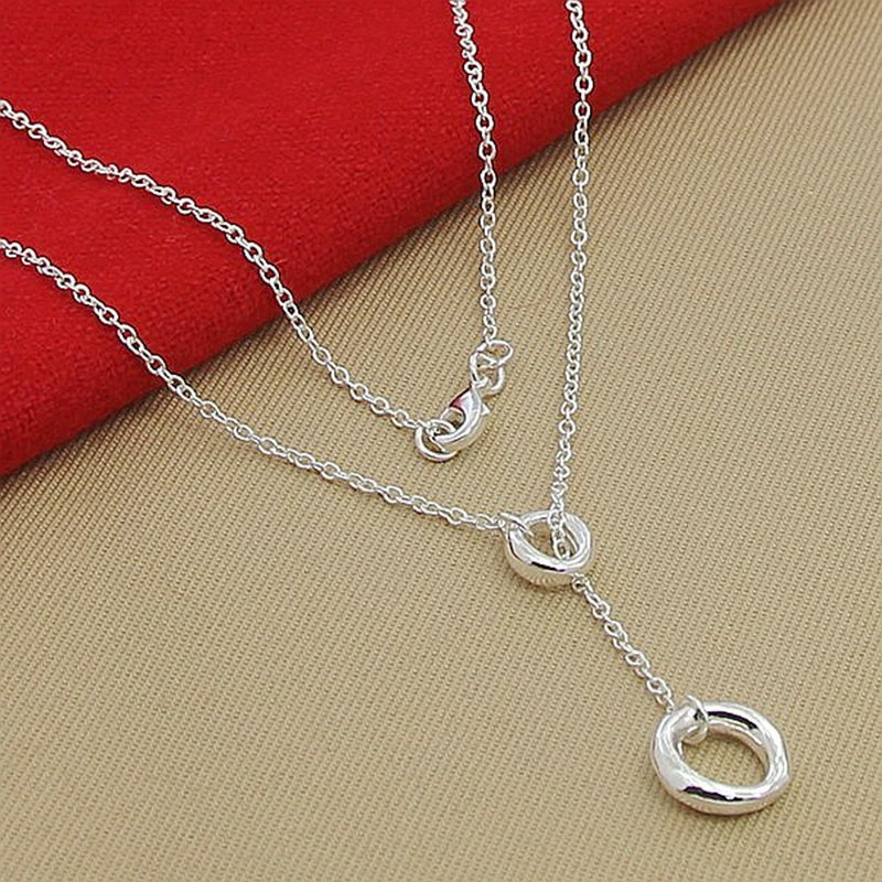 Silver plated circle string circle necklace Korean version hot selling chain