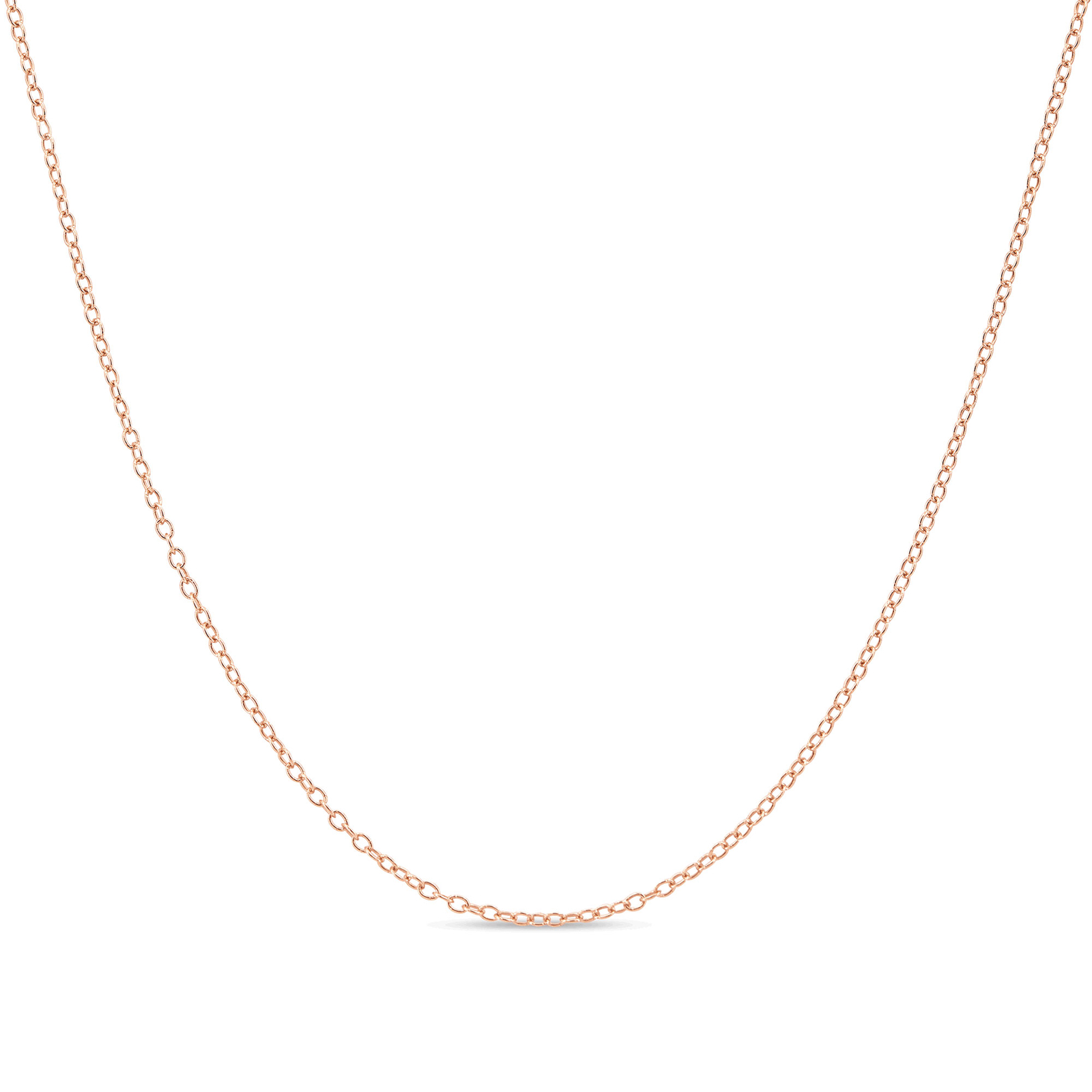Rose Gold Plated 925 Sterling Silver 1.3mm Cable Chain Necklace 14 – 36 inches!
