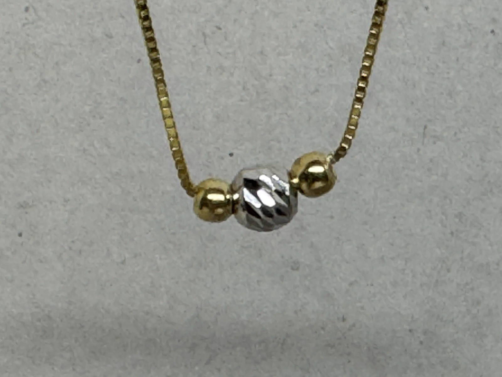 VINTAGE 14k Yellow & White Gold Central Pendant Necklace 1.28g 16″
