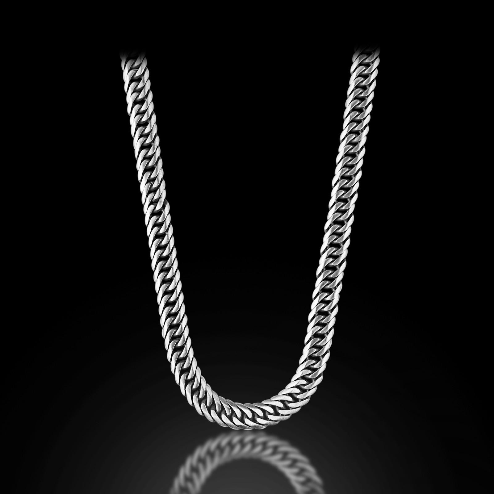 925 Sterling Silver Men Handmade 10MM Curb Chain Solid Necklace