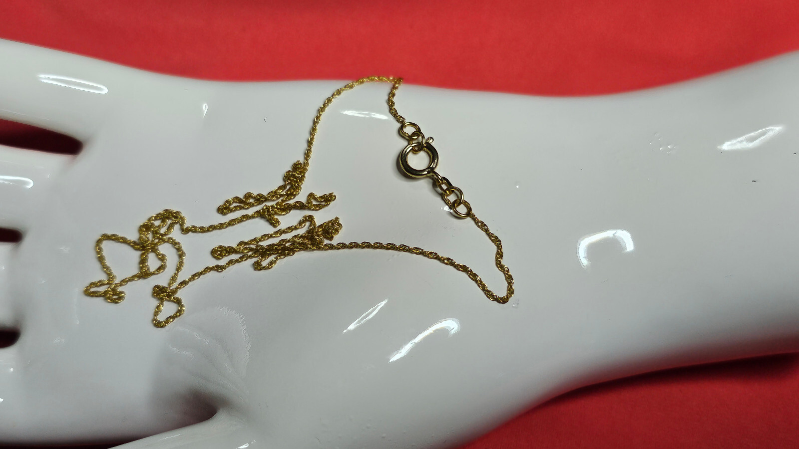 14K Yellow Gold 18″ Link Necklace 1.22 Grams Estate Clean Nice!