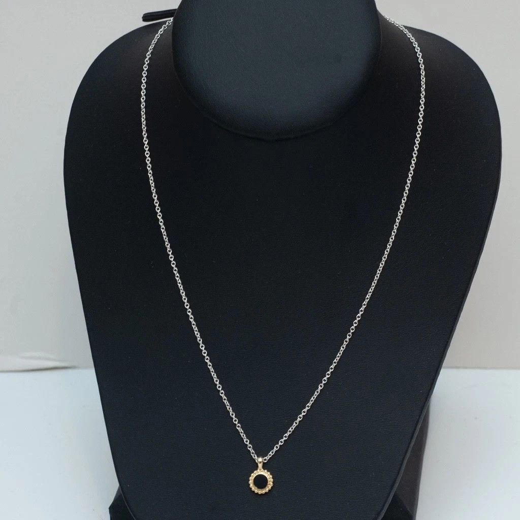 LAGOS Covet Necklace in Sterling Silver, 18K Gold, Black Onyx 18″ New Authentic