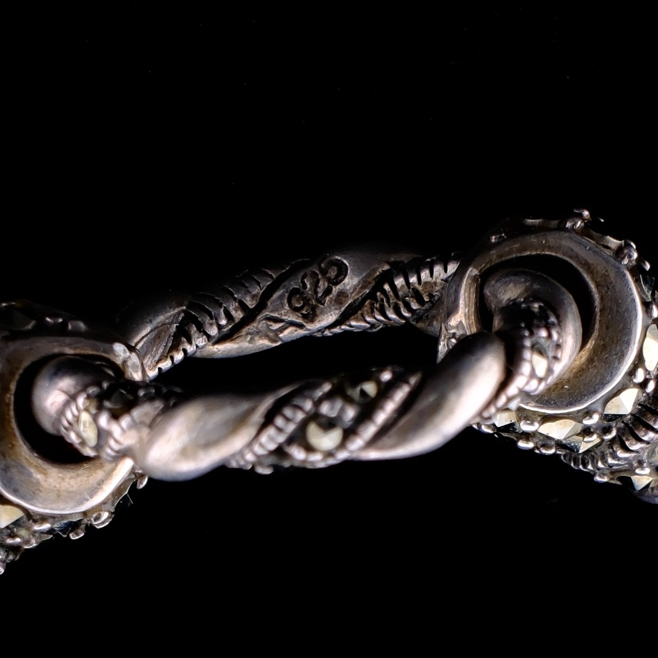 925 Sterling Silver Wheat Chain Necklace Designer Style Marcasite Ring 16” 15g