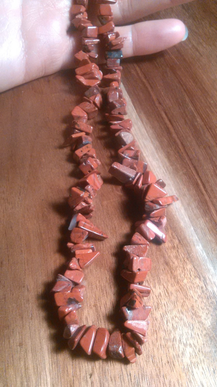 Red Jasper Chips Sterling Silver Necklace