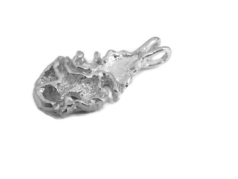 .925 Sterling Silver Nugget 7 Charm Pendant