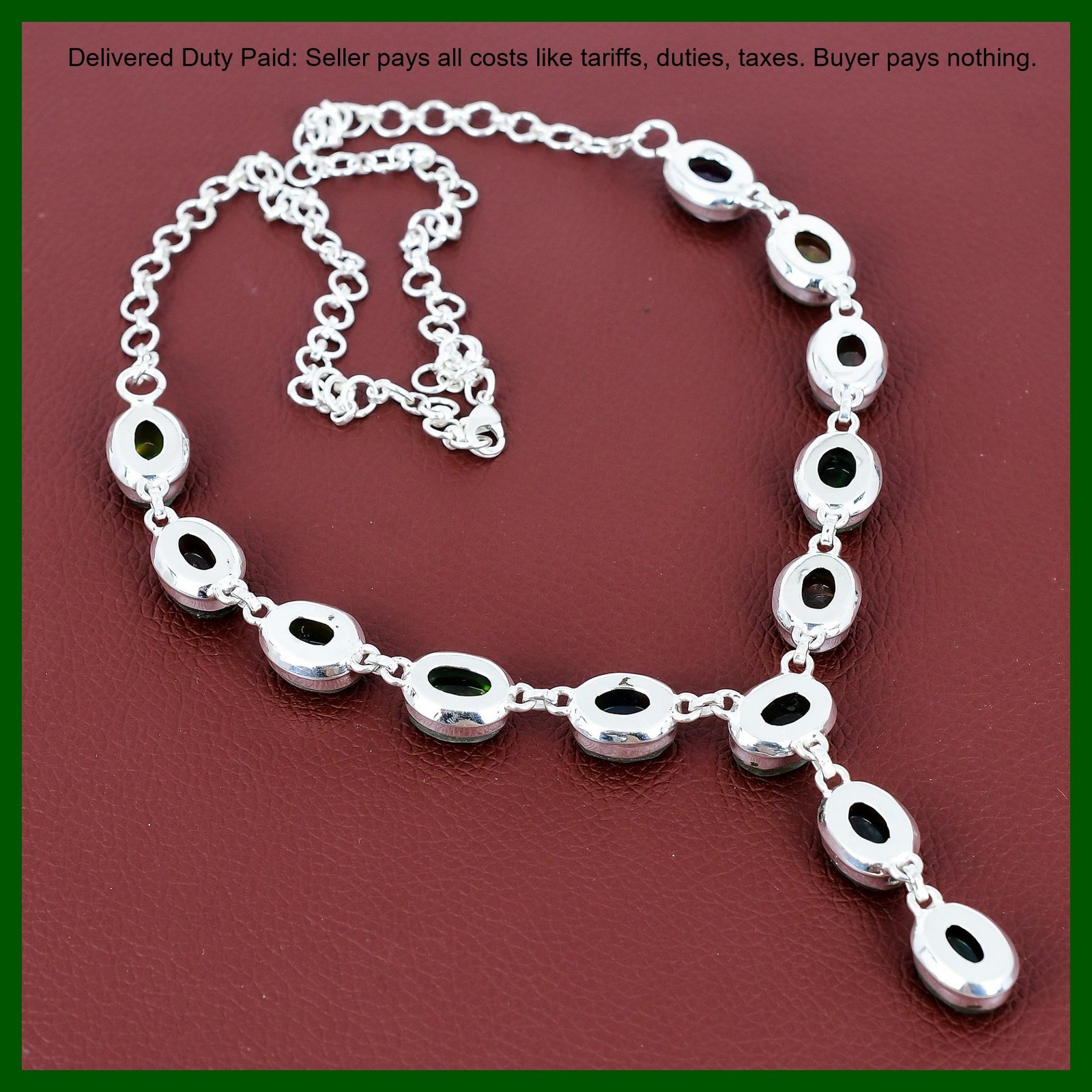 Oval Natural Ammolite 925 Sterling Silver Birthday Bezel Wife New Chain Necklace