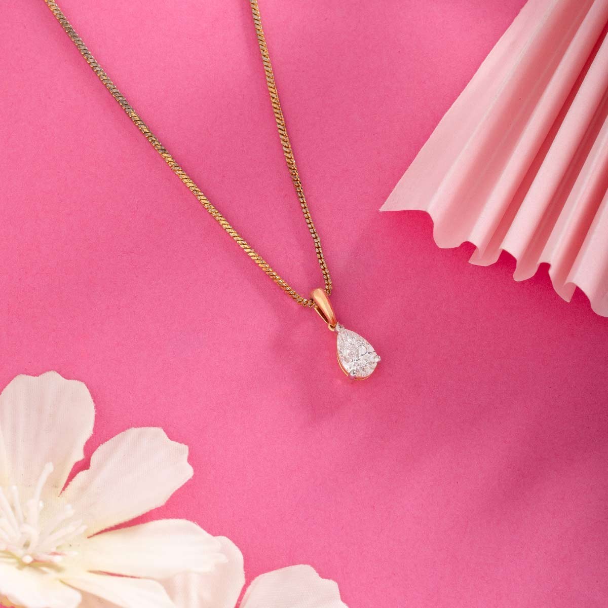 2.00 Ct Miniature Pear Cut Diamond Pendant (Without Chain) 14k gold plated