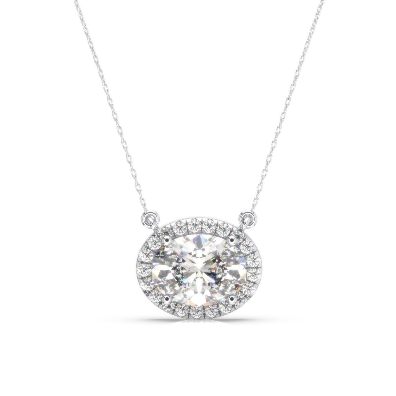 IGI Diamond Pendant VVS1 D Oval 1.15 Ct Lab-created 14k White Gold Eye Clean