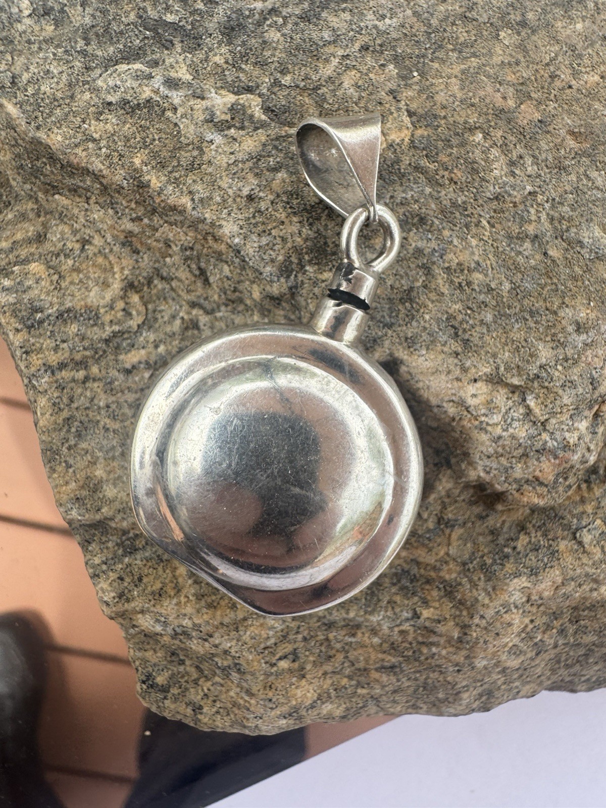 Sterling Silver Perfume 1 3/4” Bottle 13 Grams Pendant Made In Mexico, 925