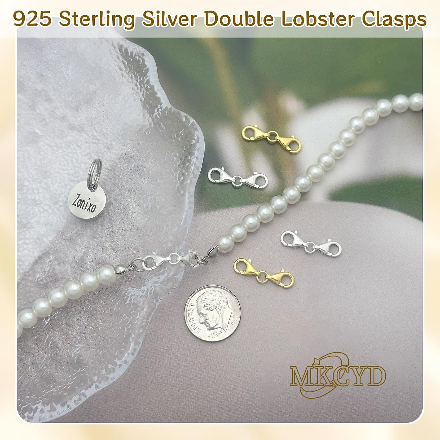925 Sterling Silver Double Lobster Claw Clasps,Necklace Extender Double Bracelet