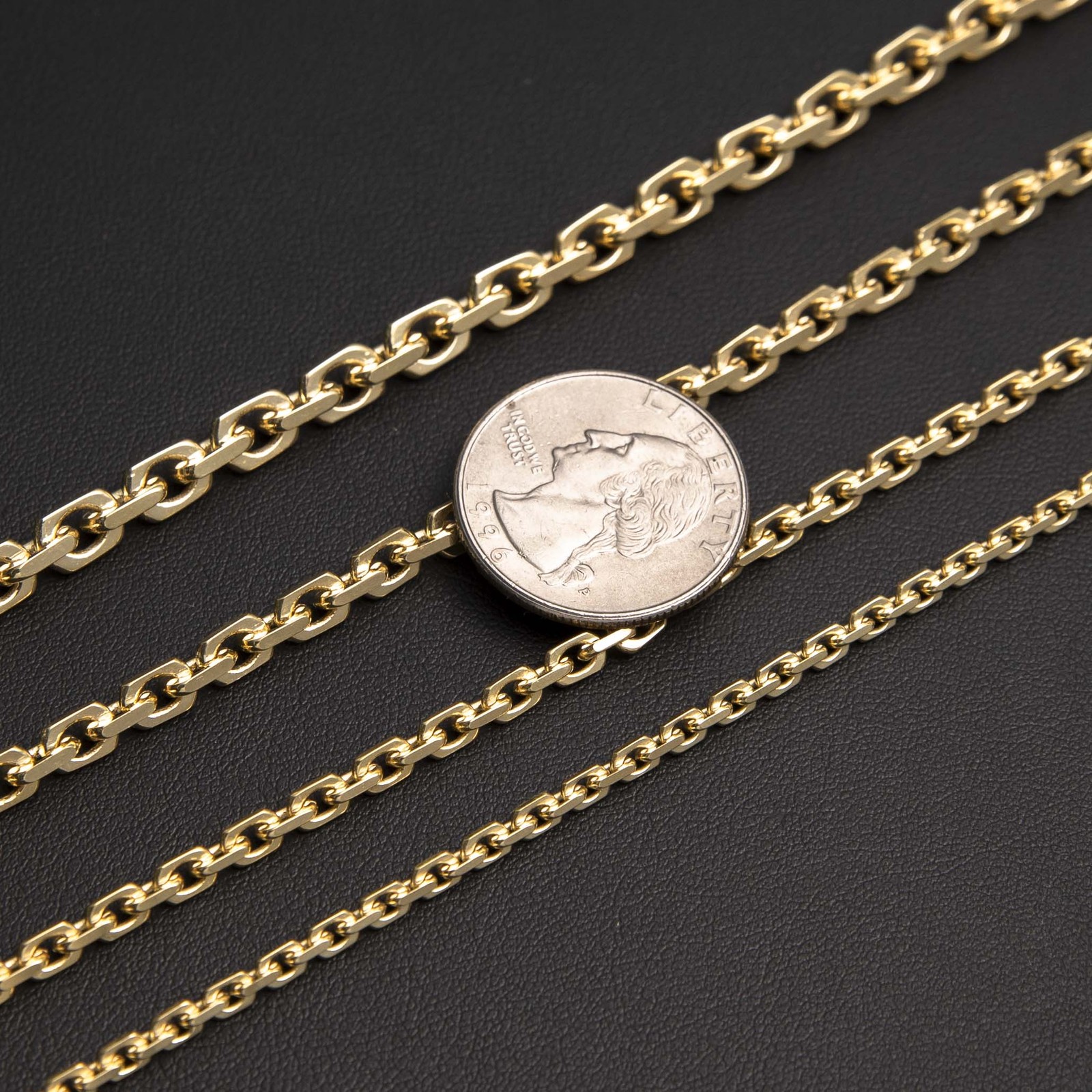 Solid 10K Yellow Gold Shiny Chunky Box Link Chain Necklace Real 10K All Sizes