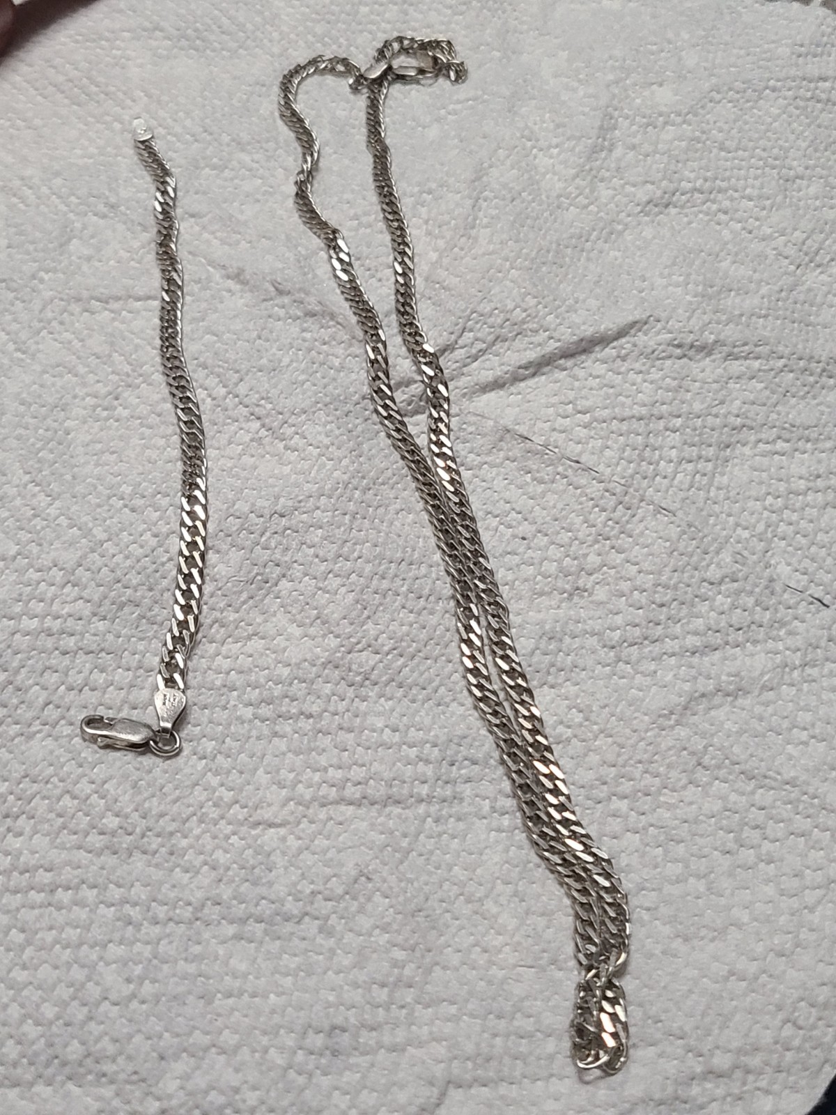 .925 Curb Link Made In Italy 7 Inch Bracelet And 24 Inch Chain. 22 Grams Total