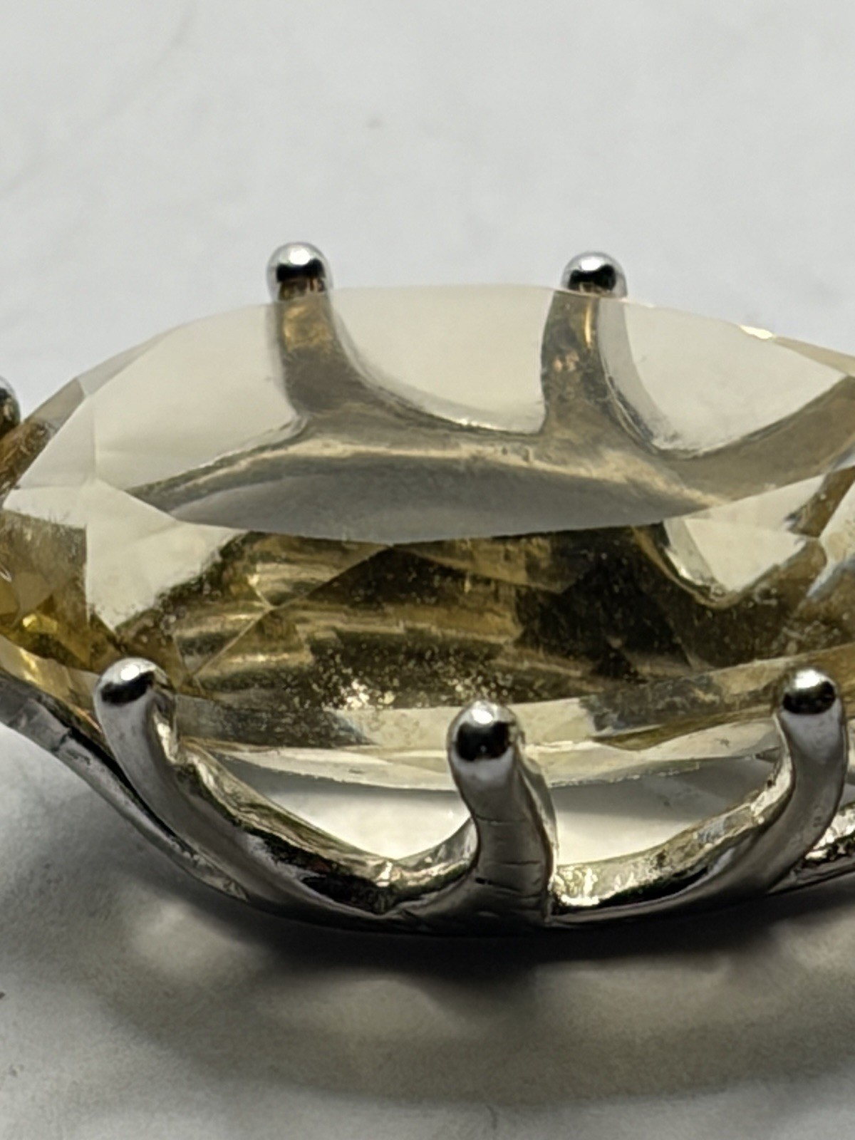 Yellow Gemstone Handmade 925 Sterling Silver Pear Cut Pendant