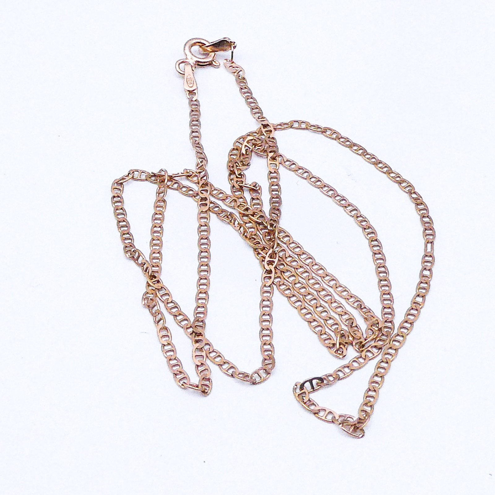 Rose Gold Over Sterling Silver Mariner Chain 22″ Mens Womens Necklace