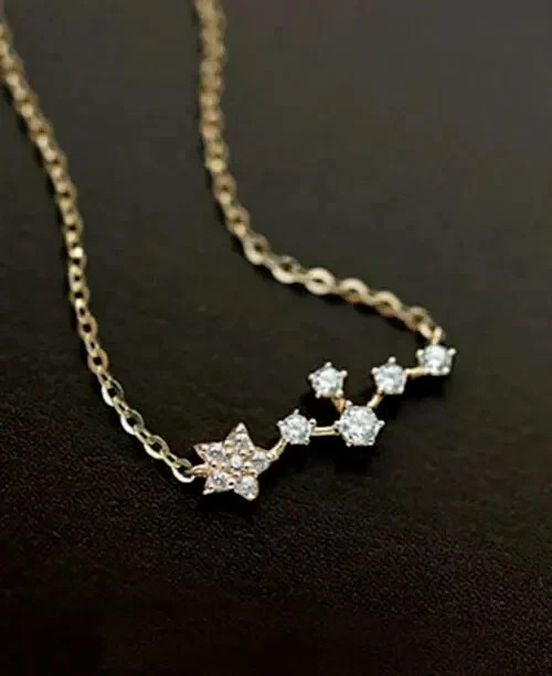 1Ct Round Cut Real Moissanite Women’s Necklace 14K Yellow Gold Plated Silver 925