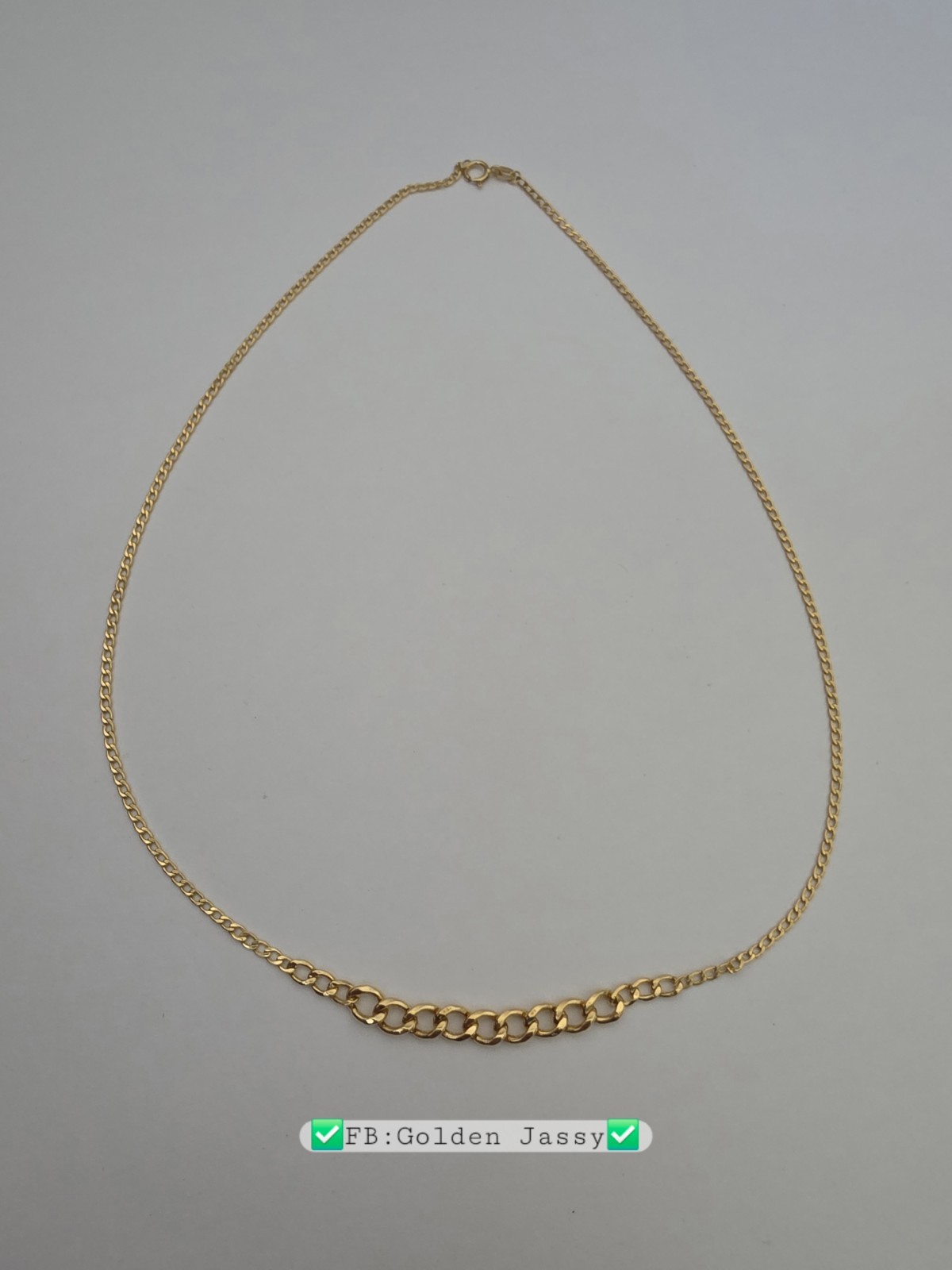 18K Real Gold Cuban Chain 17.5″long