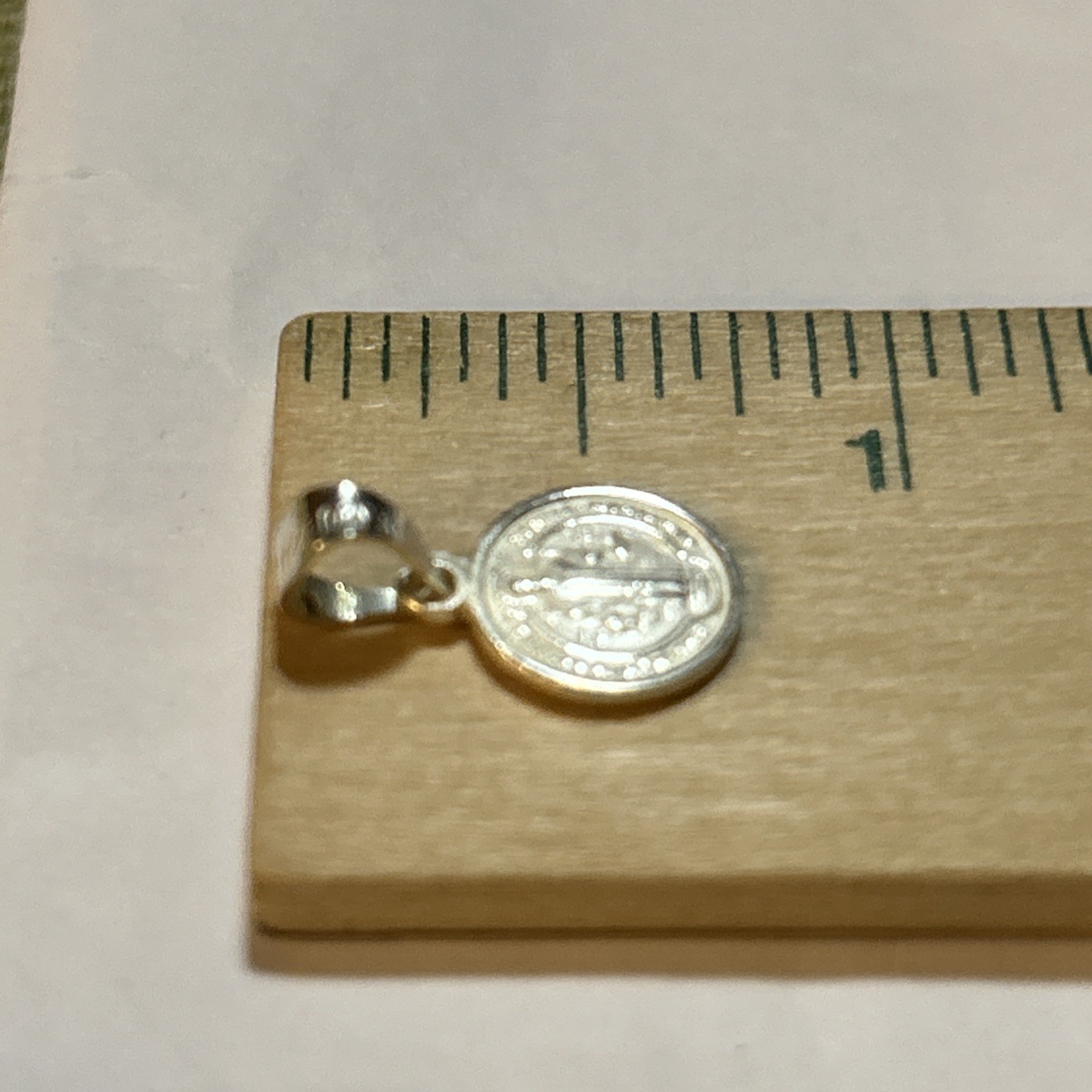 925 Sterling Silver Saint Benedict Medal Round Small 2 Sided Prayer NEW 1g Solid