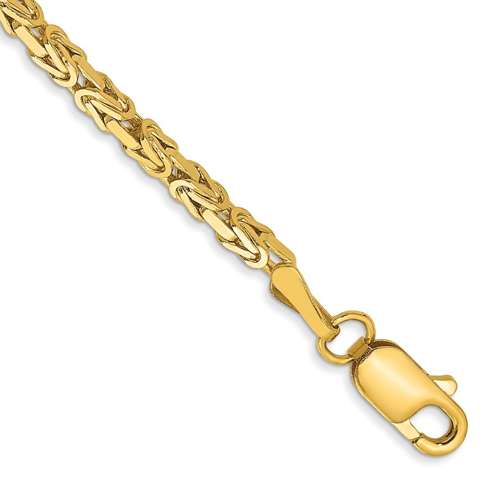 10K Yellow Gold 2-4mm Byzantine Chain Necklace 7-30 Inch Mens Womens