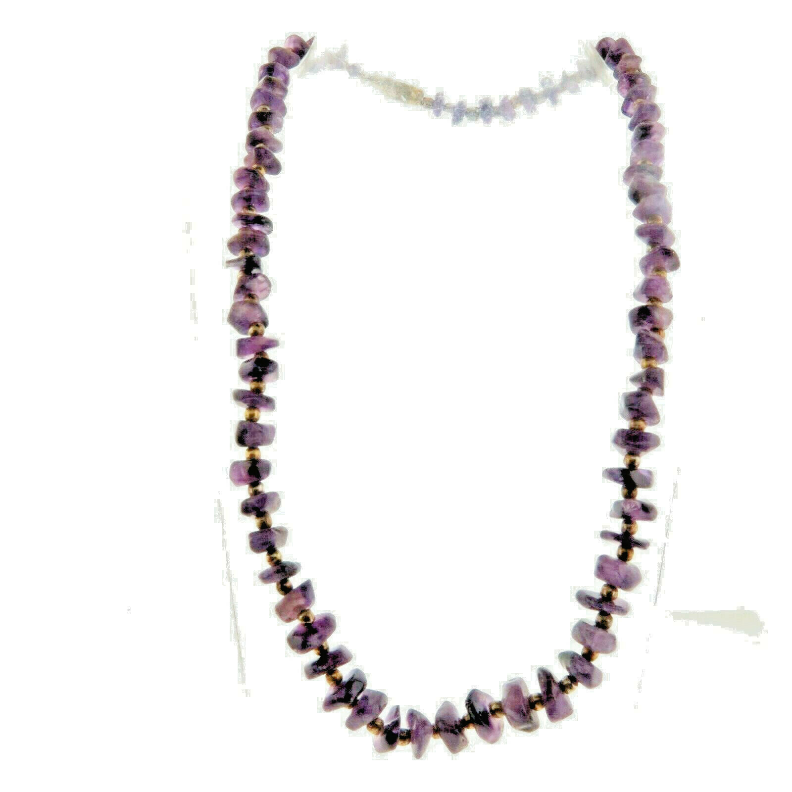 Graduated Amethyst Nugget Bead Necklace 7 – 12 mm 18 inch