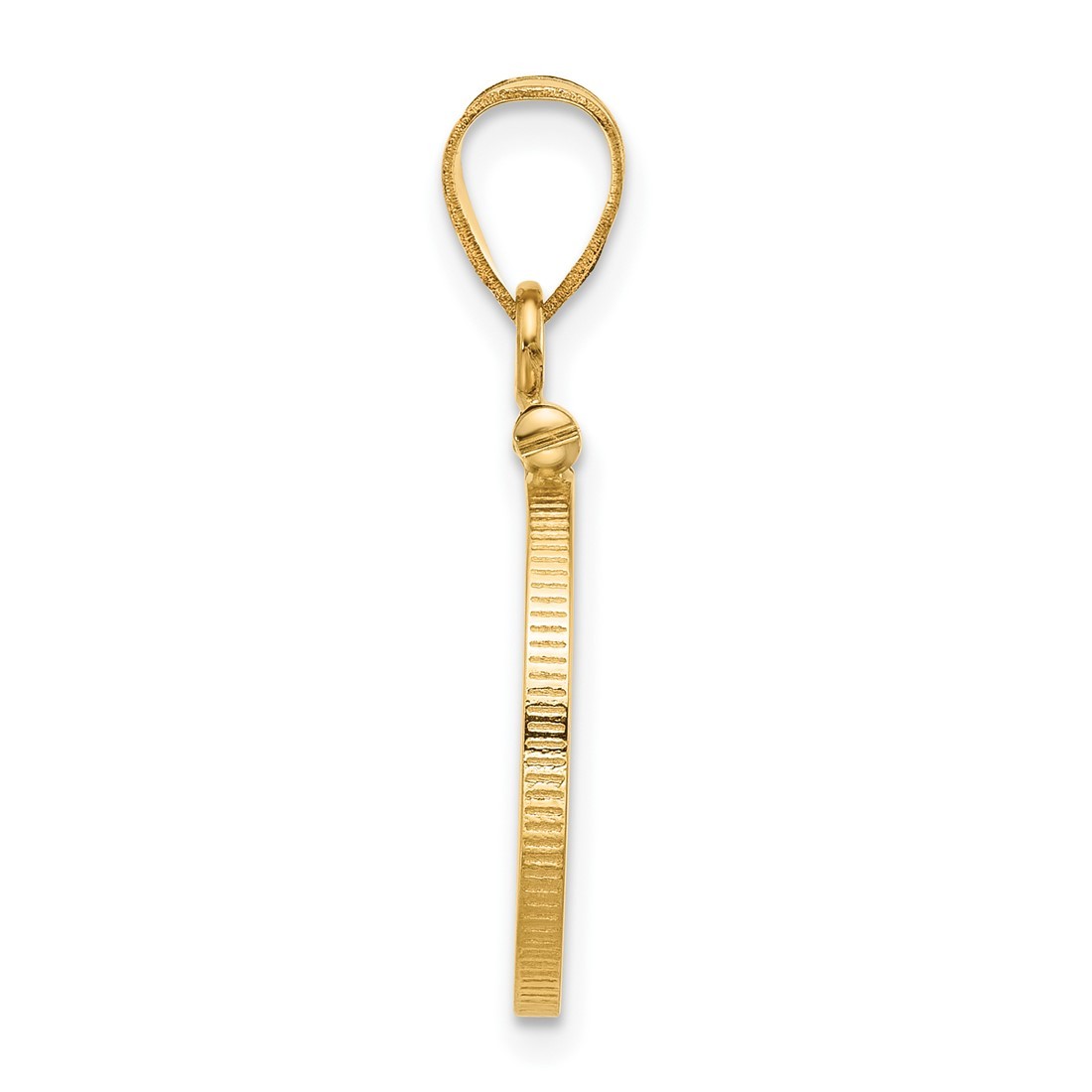 14k Yellow Gold 15mm Polished Screw Top Coin Bezel Pendant