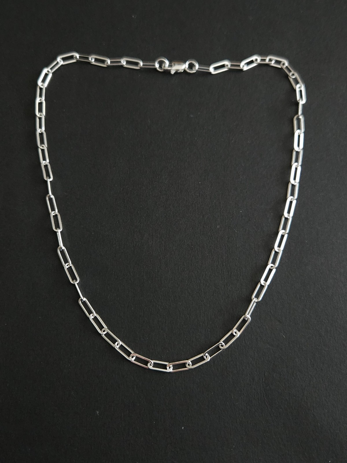 Silver Paperclip Link Necklace Elegant Chain Necklace Minimalist Jewellery Gift