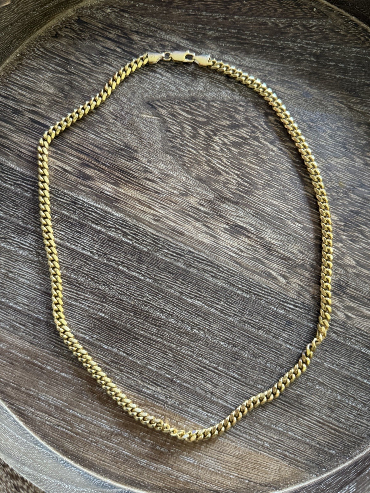 Italian 925 Gold Cuban Chain 5mm 18 Inch Necklace Italy Stamped