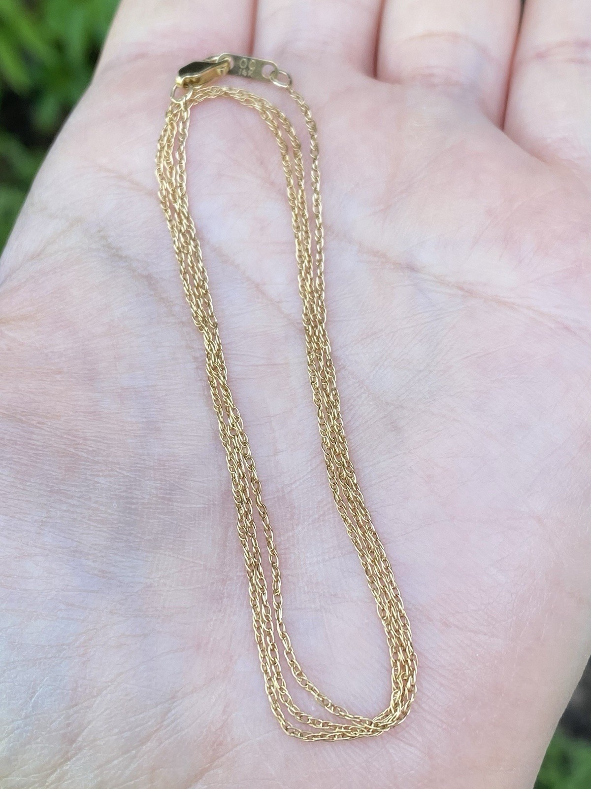 Real 14K Yellow Gold Wheat Chain Necklace 20 Inches, 1.22 Grams