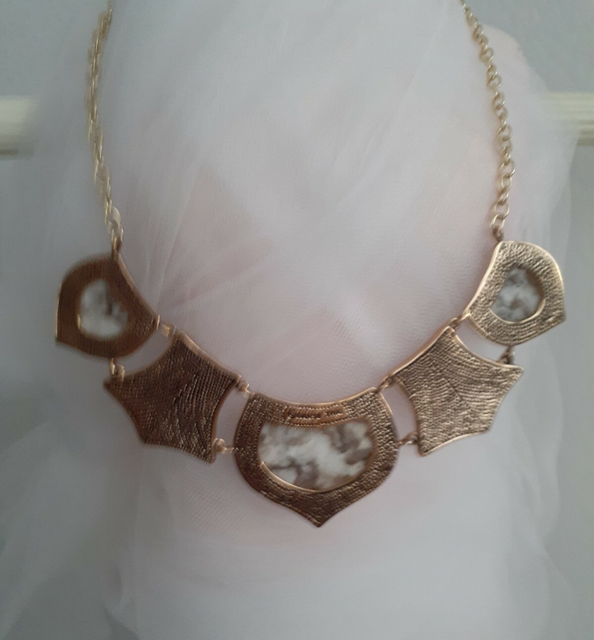 Designer Studio Barse Bronze Jasper Gemstone Leather Embossed 19″ Necklace