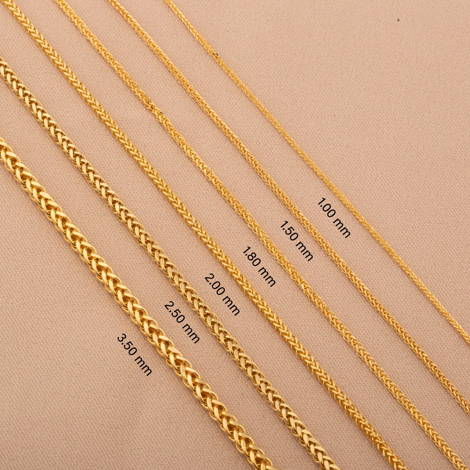 14K Gold Spiga (Wheat) Chain Necklace