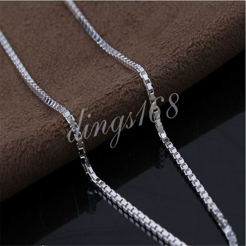 Men &Women’s Genuine 925 Sterling Silver Tarnish-Free Classic Box Chain Necklace