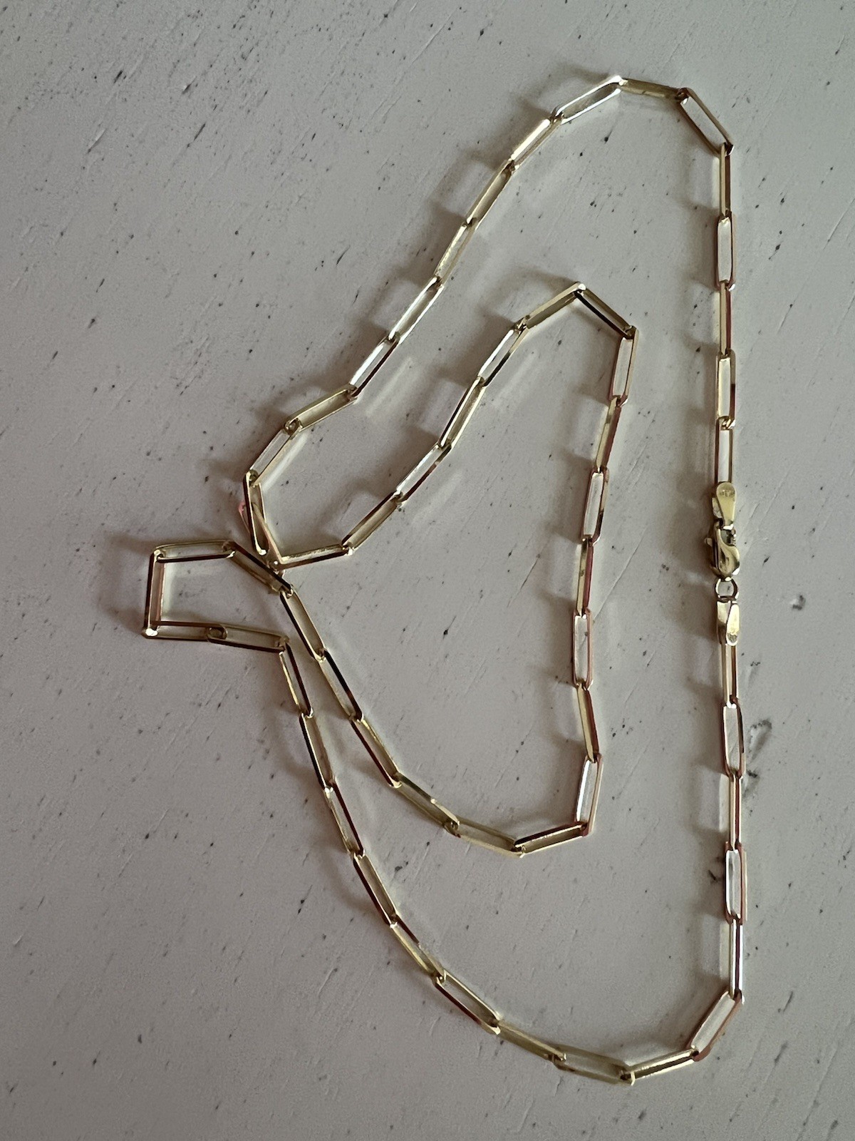 14k Yellow Gold Hollow Paper Clip Chain Necklace 19.5″ 4 grams