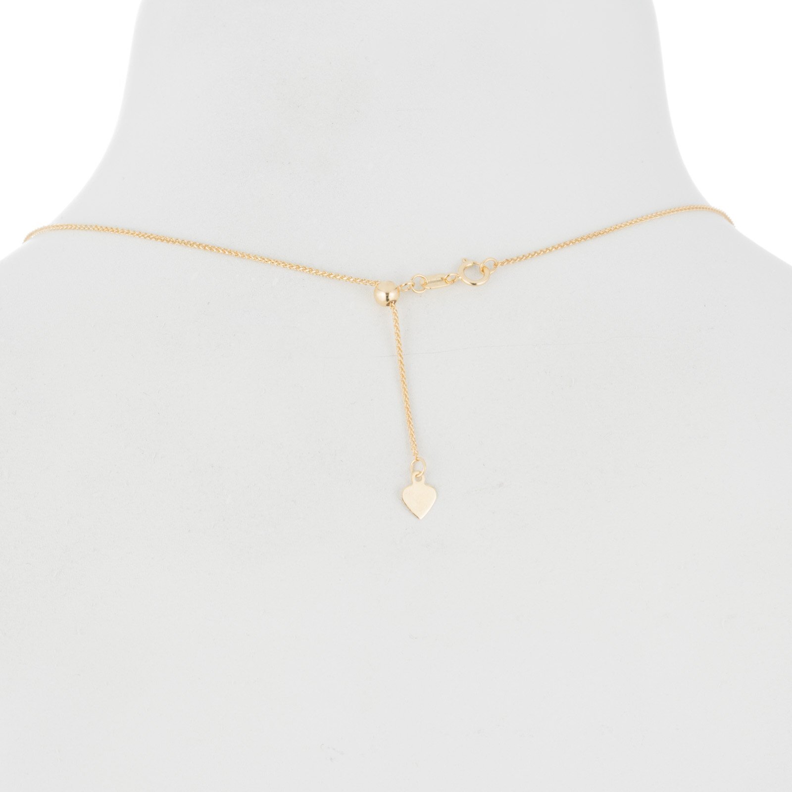 Floreo 10k Yellow Gold or White Gold Adjustable Wheat Chain Necklace, 24 Inch