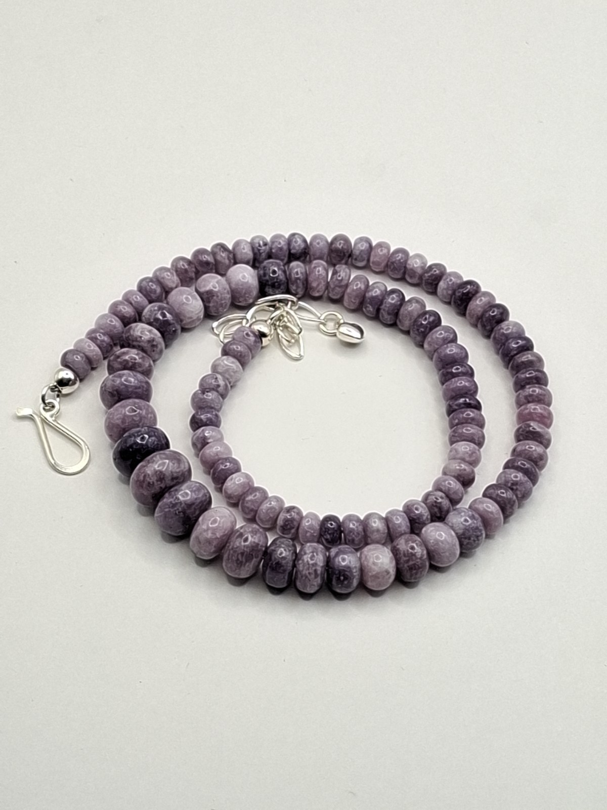 Charoite Smooth Rondelle Beads 925 Sterling Silver Clasp Jay King Jewelry