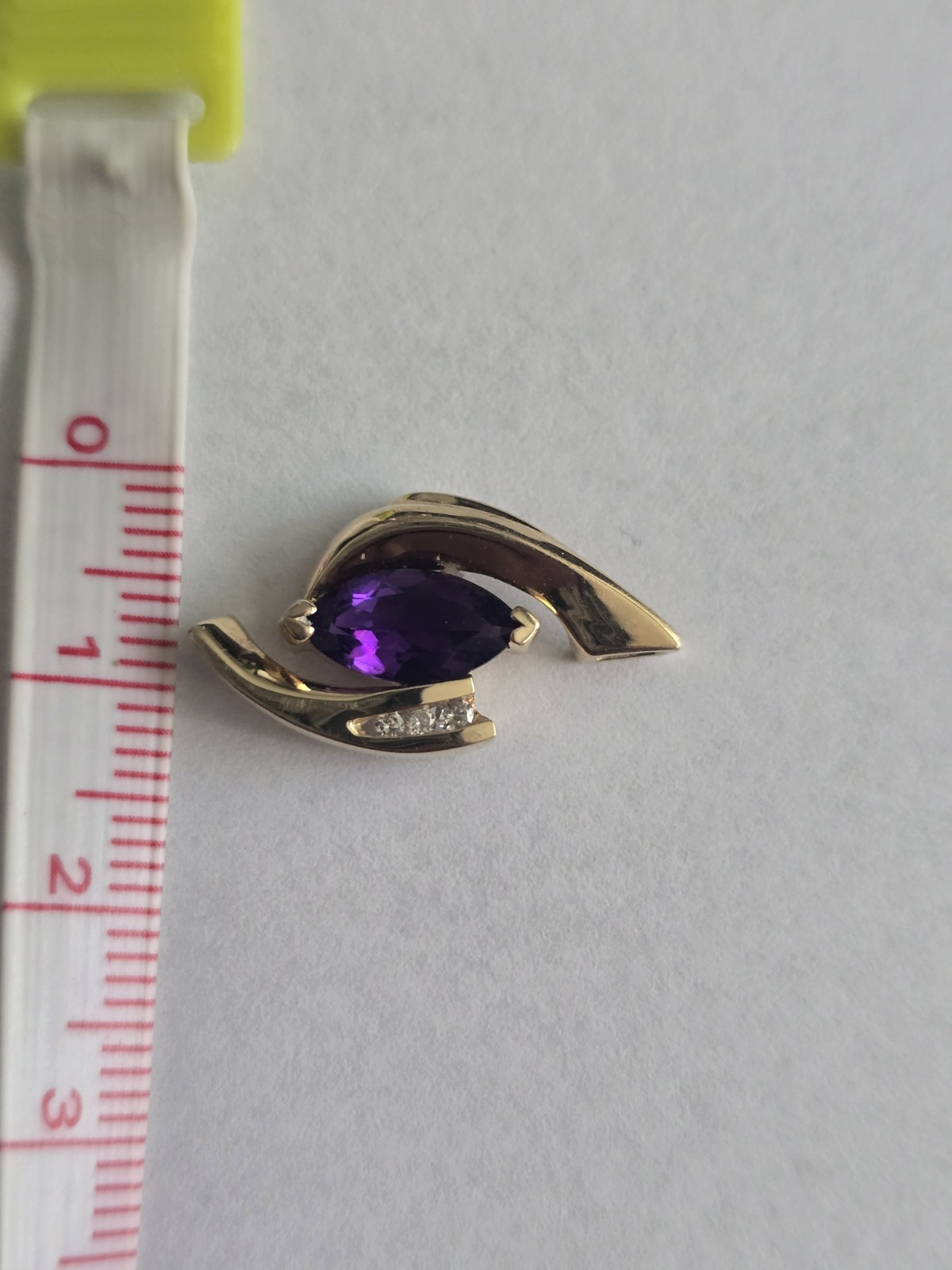 14K Yellow Gold Marquise Purple Amethyst Prong-Set Pendant