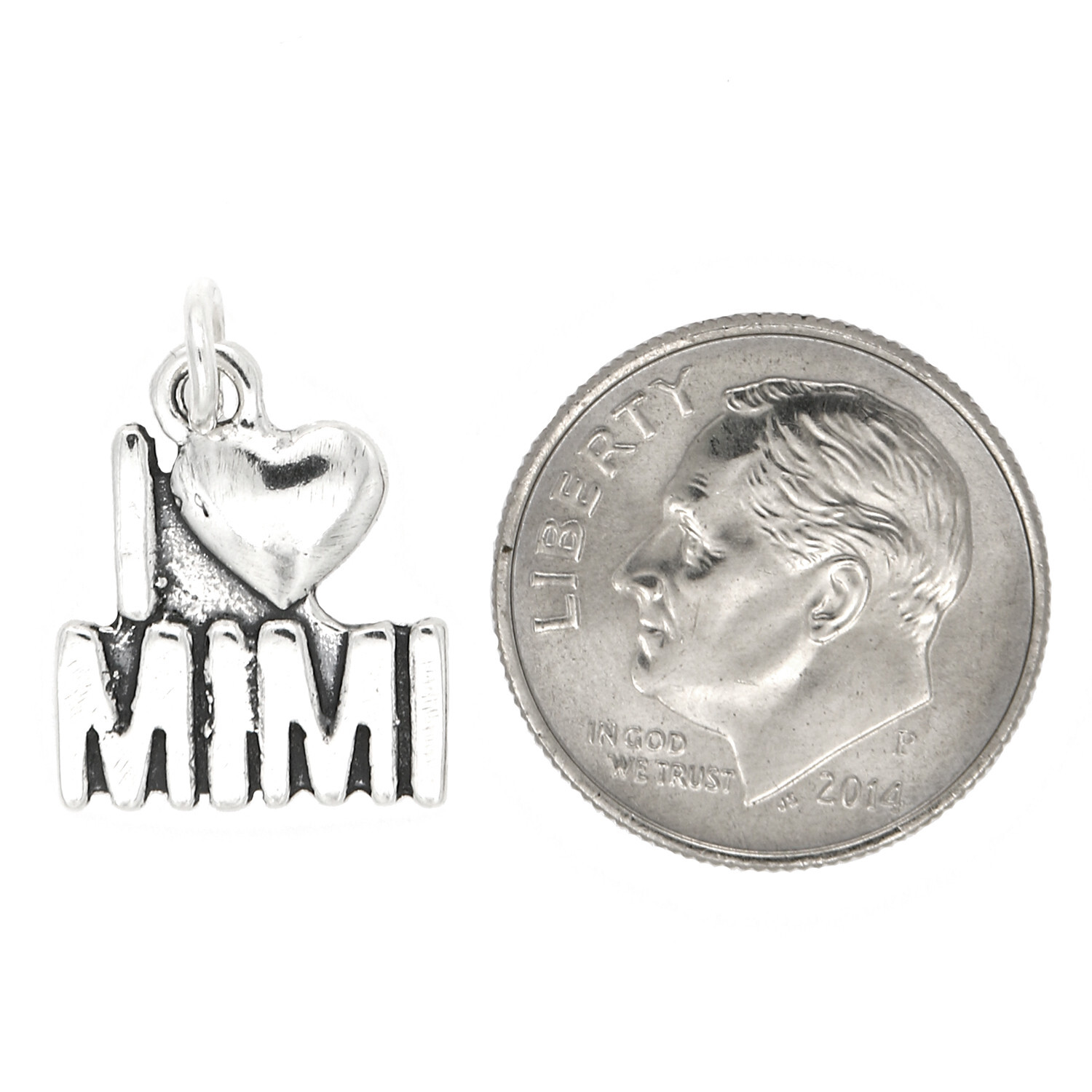 Sterling Silver I Love Mimi Grandmother Charm or Pendant