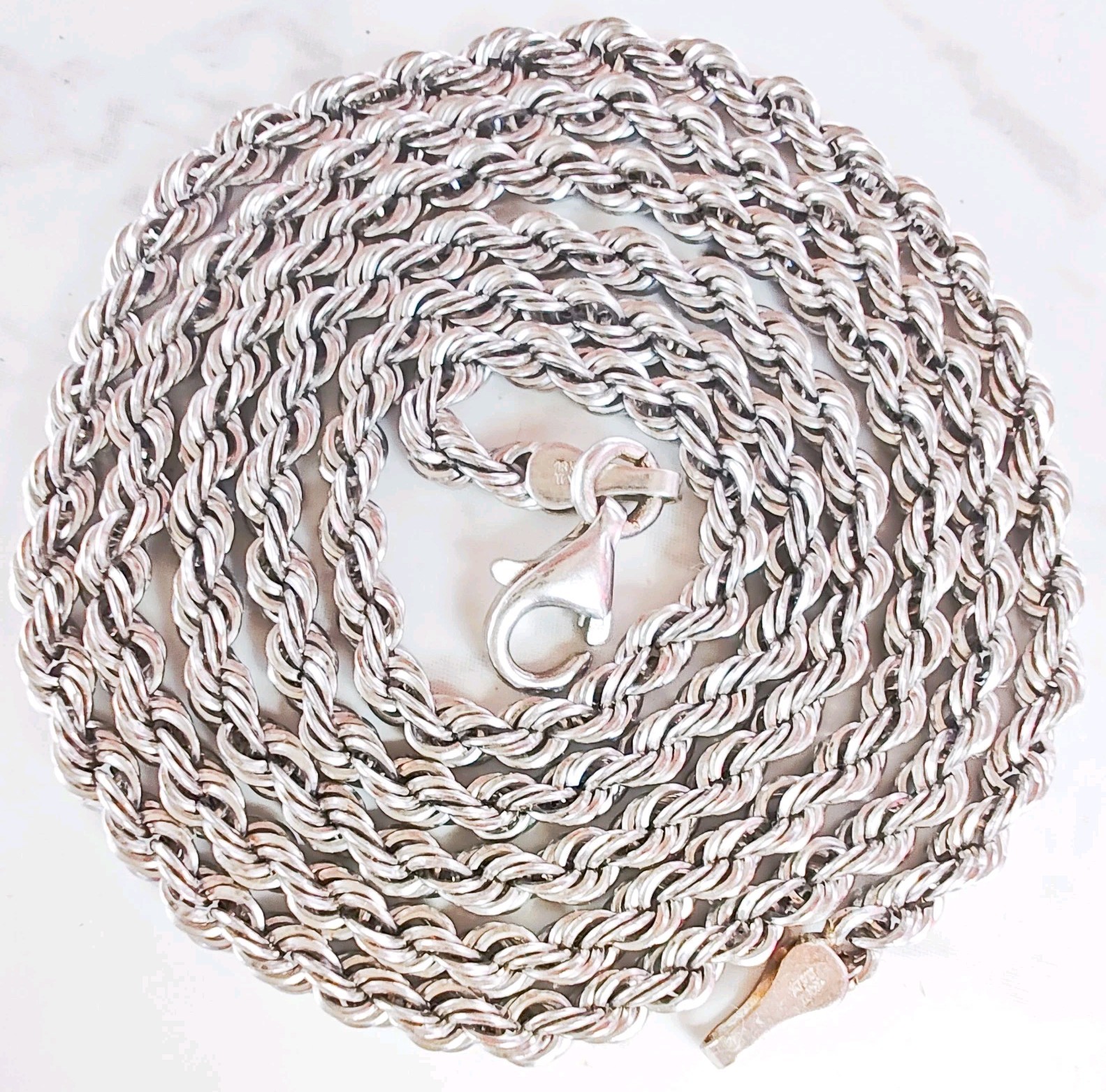 Milor Italy 18K White Gold Rope Chain Necklace • 21″ • 2.7mm • 4.34g