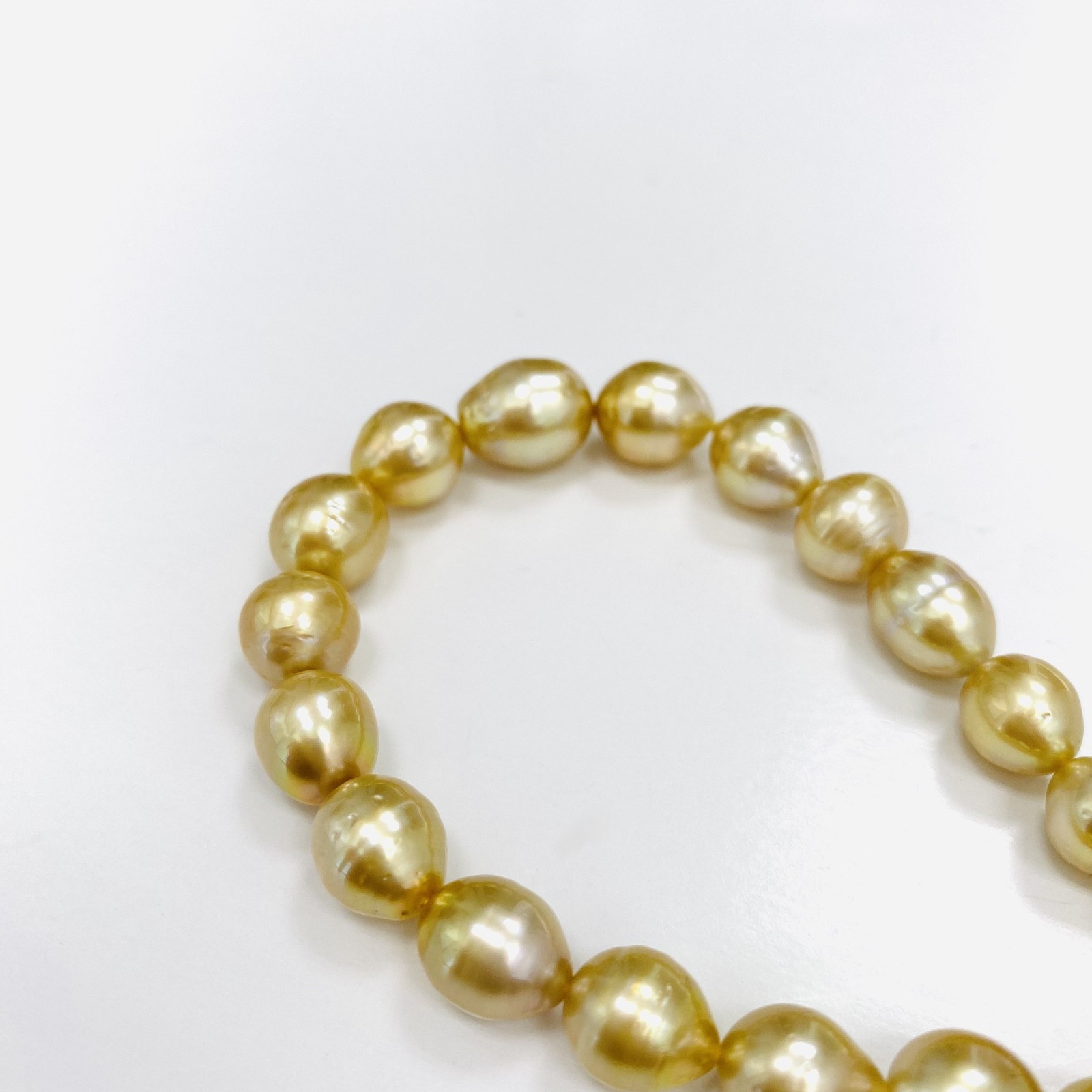 Golden South Sea Pearl Necklace Loose Strand 8mm to 11mm Drops/Ovals/Buttons Mix