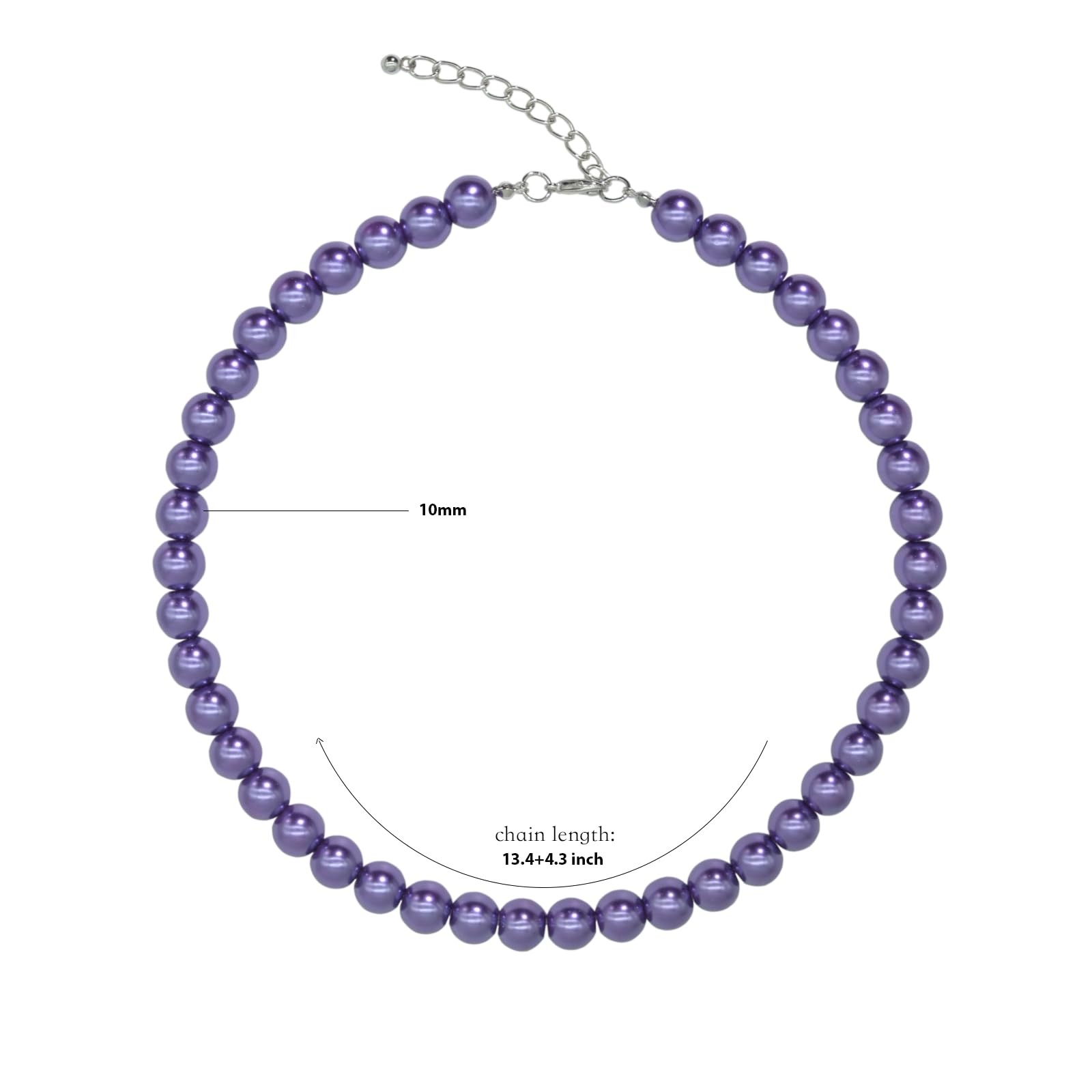 Colorful Mood Choker Baroque Bead Imitation Pearls Necklace, Women, Adults – 01